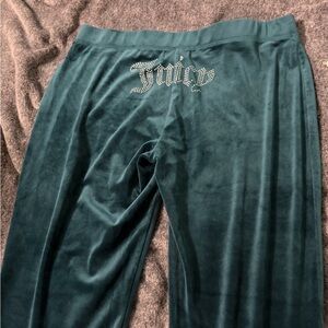 Juicy Couture Dark Green Velour Pants